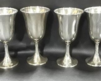 6 Sterling Wallace Goblets 