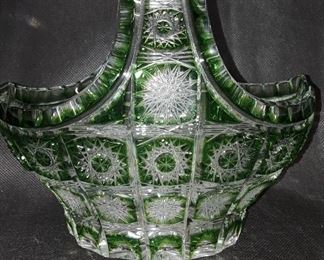 Cut to Clear Emerald Green Brides Basket