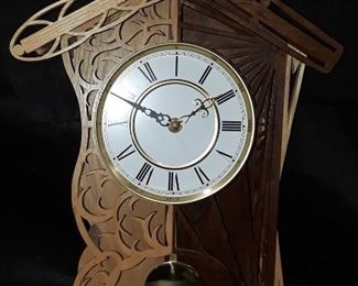 Hand-carved locally made clock 