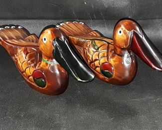 Wooden Hand Painted Ducks