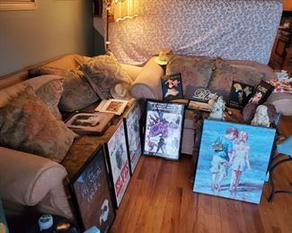 Sofa and love and lots of artwork