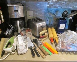 Small Appliances, Some Vintage + Bake Ware, Knives & Cutlery