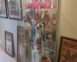 Tall Glass Display Unit, One Side Opens!  27" X 14" X 72" high.  (In Master Bedroom)