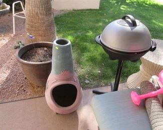 Chiminea and Electric Grill