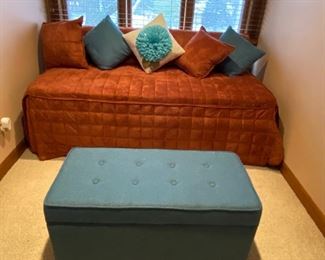 Daybed $150; ottoman & pillows  NOT for sale