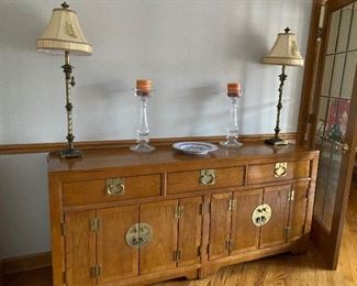 Sobota Collection by Century Asian Buffet; Dimensions 75" L x 18 1/4" D x 34" H;  $500; FULL DINING ROOM SET $2500