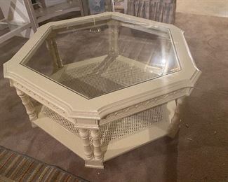 Octagon coffee table, french cream color; $80, 39" across.