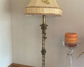 Tall lamps with tassel shades; $75 pair