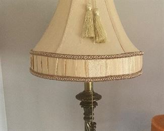 Tall lamps with tassel shades; $75 pair