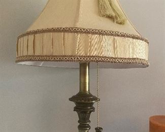 Tall lamps with tassel shades; $75 pair