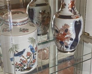 Hand painted lidded jar/vase from Japan.  $25 each