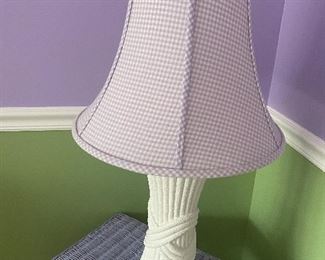 Lamp with Gingham shade, $40