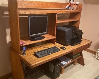 Wooden computer desk; 60" L x 26.5" D x 56" H;  $75