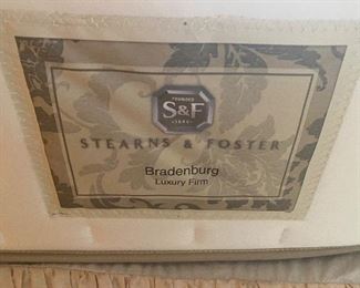 King Bed; Stearns & Foster mattress, box springs & frame; like new; $975