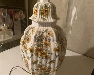 Vintage hand painted ceramic lamp; $40