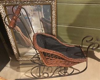 Wicker vintage sleigh; $35