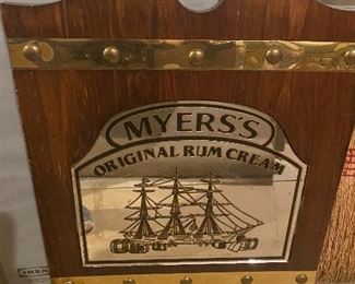 Myer's Original Rum Cream sign; $20