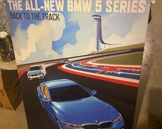 The All-New BMW 5 Series Back to the Track poster on canvas; $40