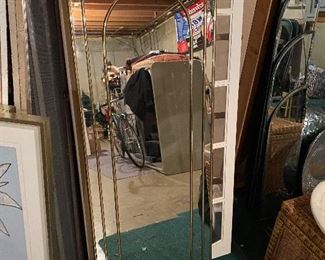 Brass framed decorative mirrors, 2 available; $75 pair or $50 each