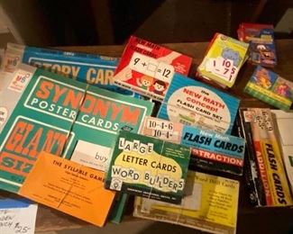 vintage flashcards in original boxes, $5 ea