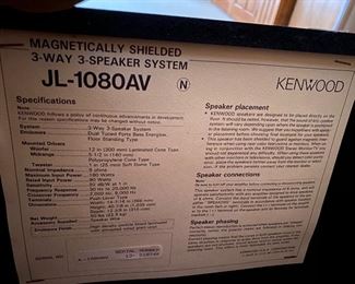 Kenwood JL-1080AV Speakers