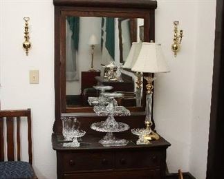 Antique dresser with attached mirror C.1900.