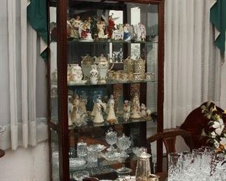 Large lighted display cabinet.