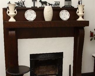 Mantel showing Charleston silouettes by L. Bowen.