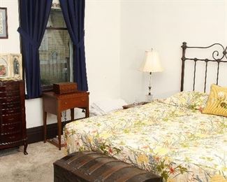 View of master bedroom, king bed.