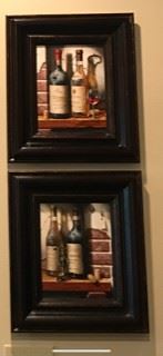 Original wine art in handsome frames 