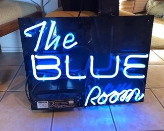 Vintage Neon Sign Light The Blue Room 