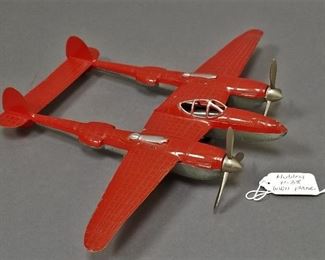 Hubley WWII P - 38 metal plane
