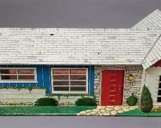 1950s Marx tin litho T-Shaped Ranch style House