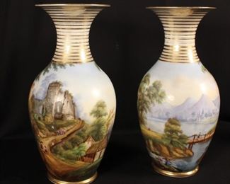 pr scenic porcelain vases