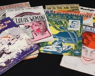 large lot of sheet music