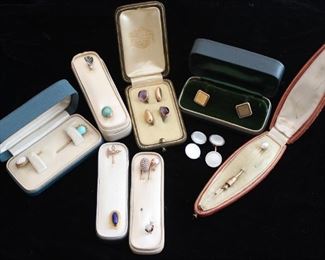 gold stick pins & cuff-links 