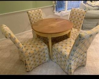 Round Wooden Table and 4 Chairs $200 (some light cat scratches on chair)