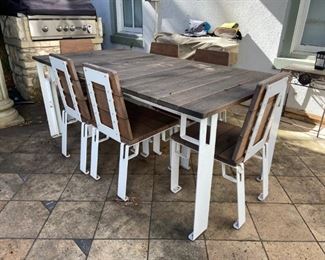 Ipea wood custom designed table and chairs