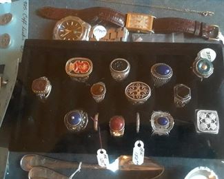 Sterling rings with genuine stones. Some from Greece.