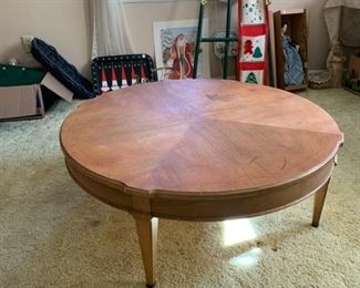 	#26	Round wood mid century coffee table 39"x15"	 $25.00 	 	
