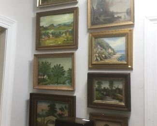 Small antique oil paintings