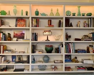 Peking Glass; French Glass Bowl; "Frigidaire" Bottles; Bauer Teapot; English Jardiniere; More