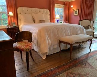 "Pull-Up" Chair"; French Bench; King-Sized Bed