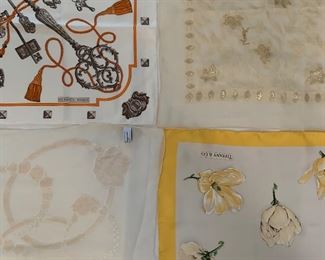 Vintage 'Les Cles' Hermes Scarf, Rare Colorway; Tiffany; YSL; Ferragamo; Armani (not shown)