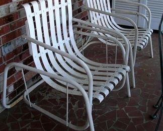 Pair 1970's Outdoor Chairs, these are metal gliders 