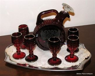 Ruby Red Decanter set