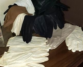 Vintage leather and fabric Gloves