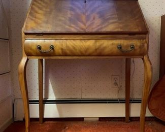 Tiger Maple Drop Front Writing Desk