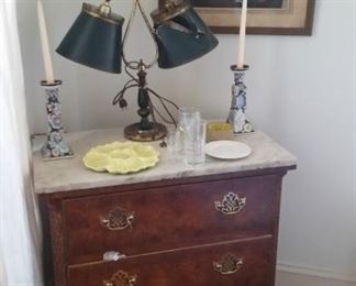 Marble top chest