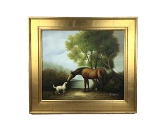 Horse Dog Painting